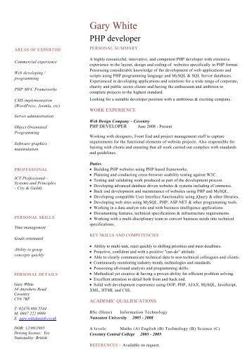 php web developer resume sample web developer cover letter web developer cover letter sample uezh digimerge
