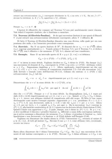 G. Gilardi, Analisi Funzionale - Dipartimento di Matematica