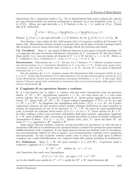 G. Gilardi, Analisi Funzionale - Dipartimento di Matematica