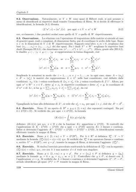 G. Gilardi, Analisi Funzionale - Dipartimento di Matematica
