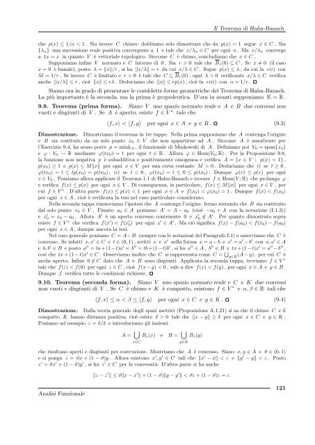 G. Gilardi, Analisi Funzionale - Dipartimento di Matematica