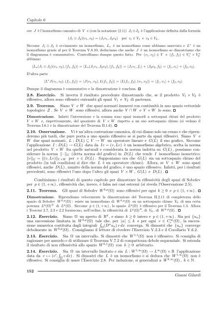 G. Gilardi, Analisi Funzionale - Dipartimento di Matematica