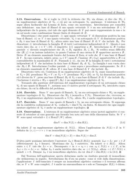 G. Gilardi, Analisi Funzionale - Dipartimento di Matematica