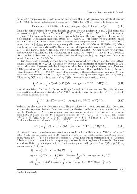 G. Gilardi, Analisi Funzionale - Dipartimento di Matematica