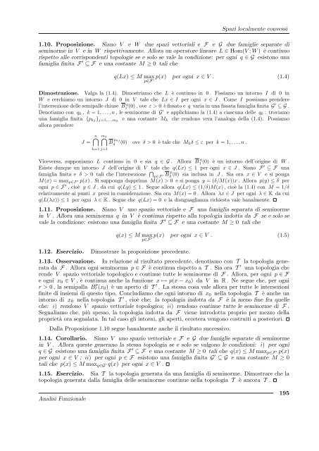 G. Gilardi, Analisi Funzionale - Dipartimento di Matematica