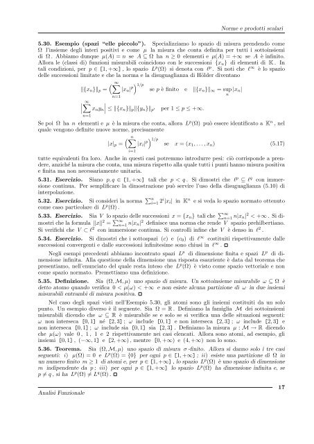 G. Gilardi, Analisi Funzionale - Dipartimento di Matematica