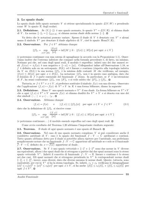 G. Gilardi, Analisi Funzionale - Dipartimento di Matematica