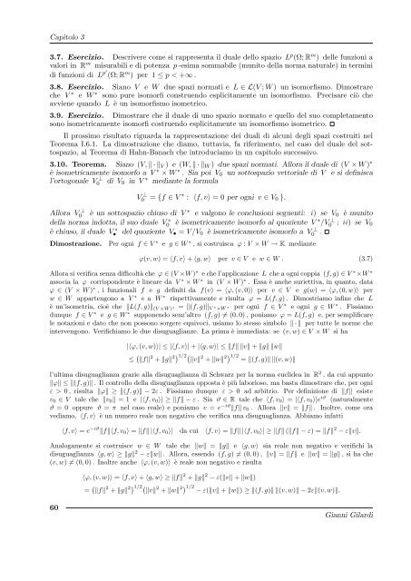 G. Gilardi, Analisi Funzionale - Dipartimento di Matematica