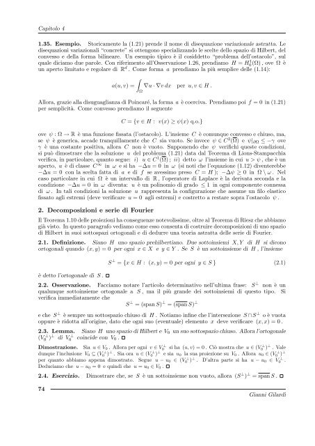 G. Gilardi, Analisi Funzionale - Dipartimento di Matematica