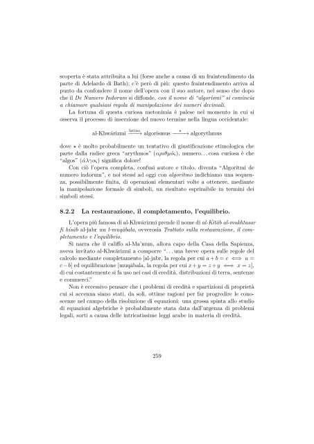 Capitolo 1 “Prematematica” e Matematica antica