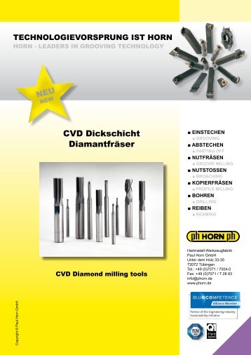 CVD-D bestückte Fräser - Paul Horn GmbH