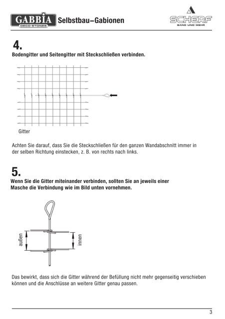 Montageanleitung für Selbstbau-Gabionen - Scherf