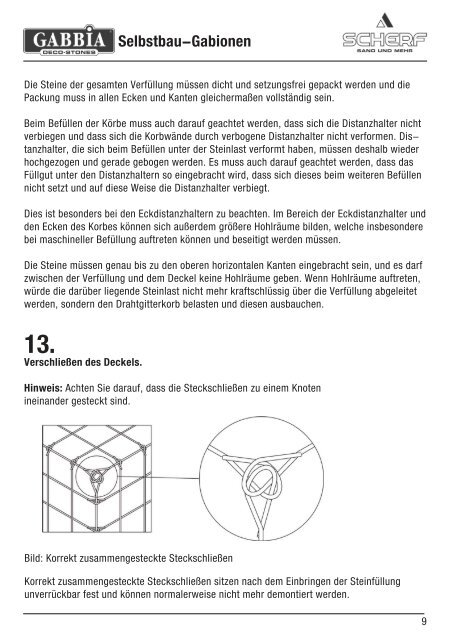 Montageanleitung für Selbstbau-Gabionen - Scherf