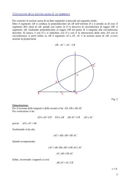 La Sezione Aurea