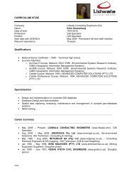 K Sassenburg CV - Lidwala Consulting Engineers