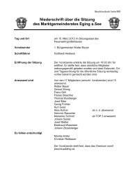 Niederschrift über die Sitzung des Marktgemeinderates Eging a.See