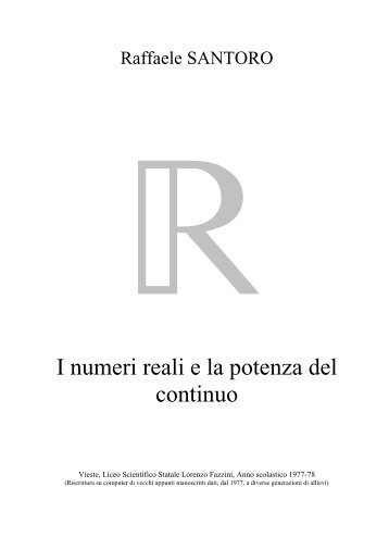 Numeri reali e potenza del continuo - Matematicamente.it