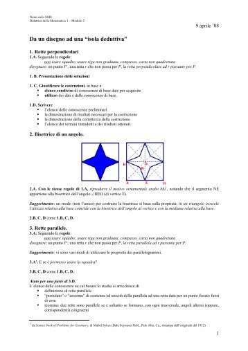 Da un disegno ad una “isola deduttiva” - Matematica