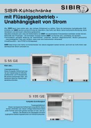 SIBIR-Kühlschränke mit Flüssiggasbetrieb - Unabhängigkeit von ...