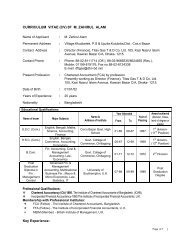 CURRICULUM VITAE (CV) 0F M. ZAHIRUL ALAM Professional ...