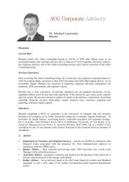 Michael Lawriwsky CV - Australian Energy Regulator