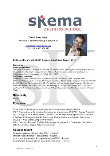 Structure du CV - SKEMA Business School