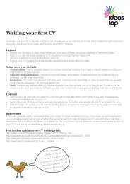 Writing your first CV - IdeasTap