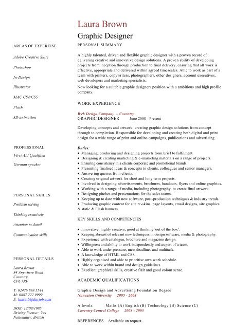 Graphic Designer CV template - Dayjob