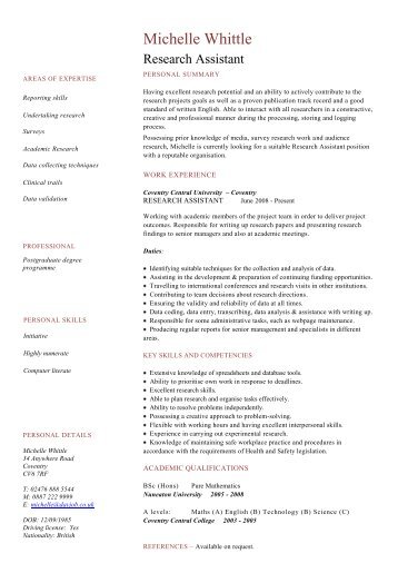 teaching assistant cv example
