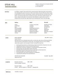 Fashion Retail CV template - Dayjob