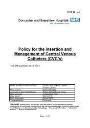 Policy for the Insertion and Management of Central Venous ...