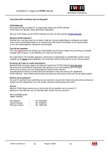 Voorbeeld CV - STAR Methode