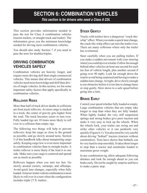 Commercial Driver Handbook ( PDF ) - California Department of ...