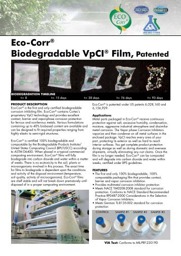 Eco-Corr® Biodegradable VpCI® Film, Patented