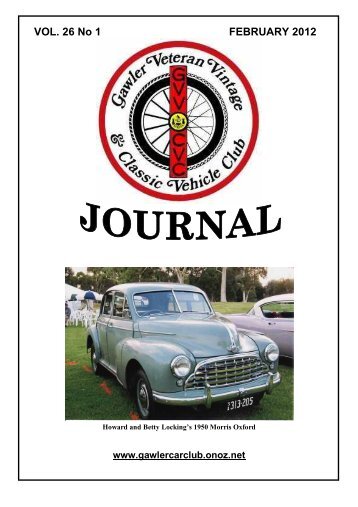 12 Jan GVVCVC - Gawler Veteran Vintage & Classic