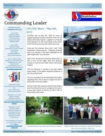 Next Meet - Central Virginia Chapter of the Studebaker Drivers Club