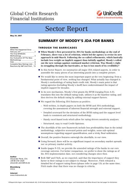 Summary Of Moody S Jda For Banks Bad Request
