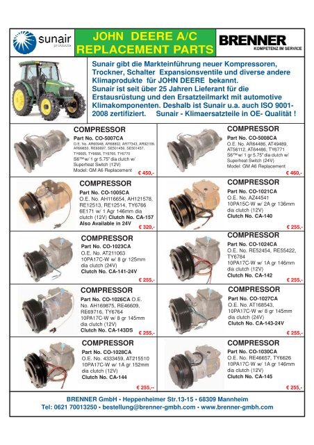 AR45867 AR49961 New Thermal Expansion Valve Replaces John Deere AR45882