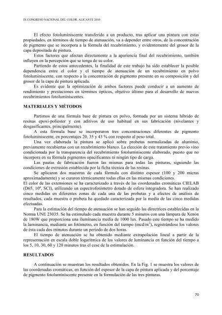 IX CONGRESO NACIONAL DEL COLOR - Publicaciones de la ...