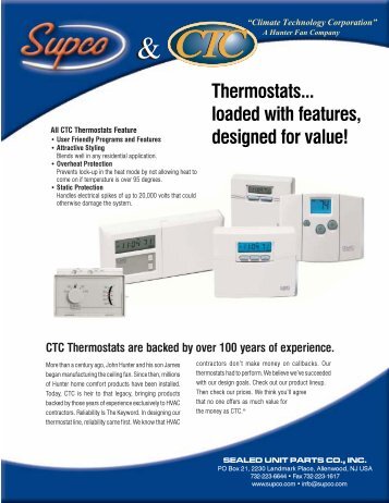 CTC Thermostats - Supco