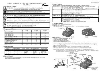 INSTRUCTION MANUAL FOR HIGH PRECISION FIBER CLEAVER ...