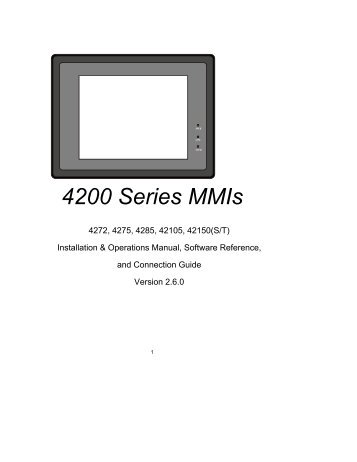 4200 Series MMIs - Control Technology Corporation