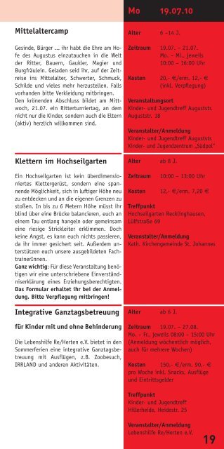 "Ferientreff 2010 online" Recklinghausen (pdf) - Die Schmetterlinge