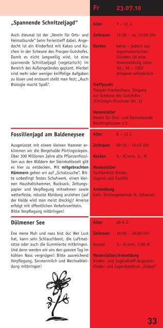 "Ferientreff 2010 online" Recklinghausen (pdf) - Die Schmetterlinge