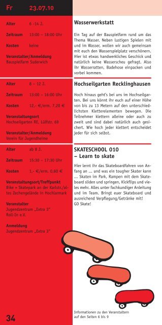 "Ferientreff 2010 online" Recklinghausen (pdf) - Die Schmetterlinge