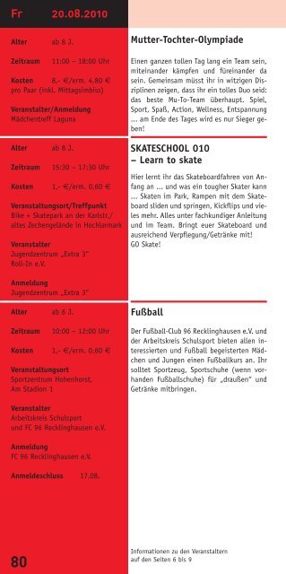 "Ferientreff 2010 online" Recklinghausen (pdf) - Die Schmetterlinge