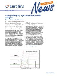 Food profiling by high resolution 1H-NMR analysis