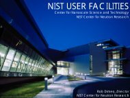 NIST USER FACILITIES - NIST Center for Neutron Research