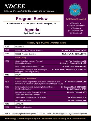 Program Review Agenda - ndcee