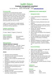 Graduate management consultant CV sample - Dayjob